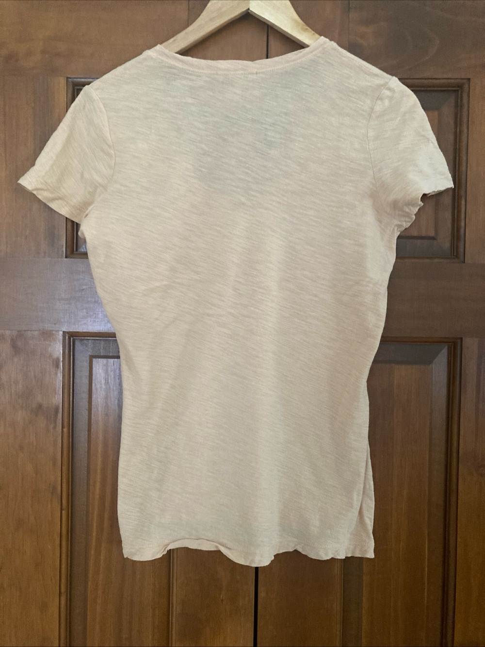 James Perse V-Neck Short Sleeve Tee in Peach 100% cotton women’s size 2 medium - Picture 2 of 5